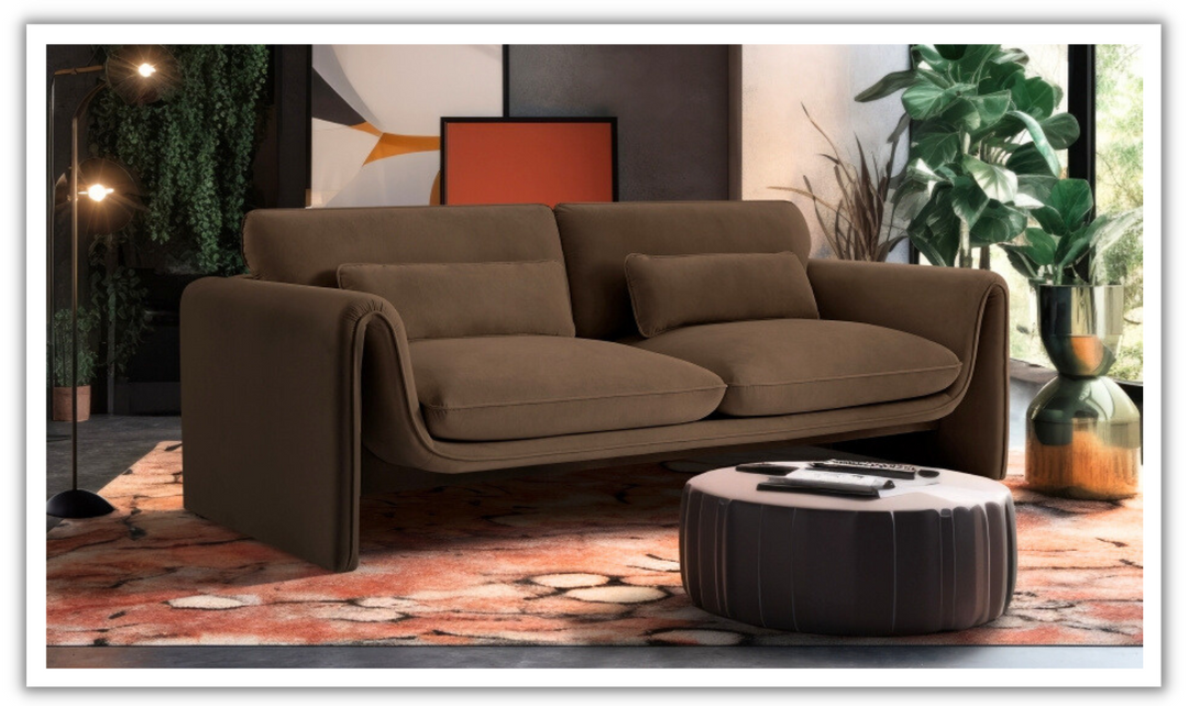Meridian Furniture Sloan Velvet Fabric Upholstered Sofa-jennifer furniture