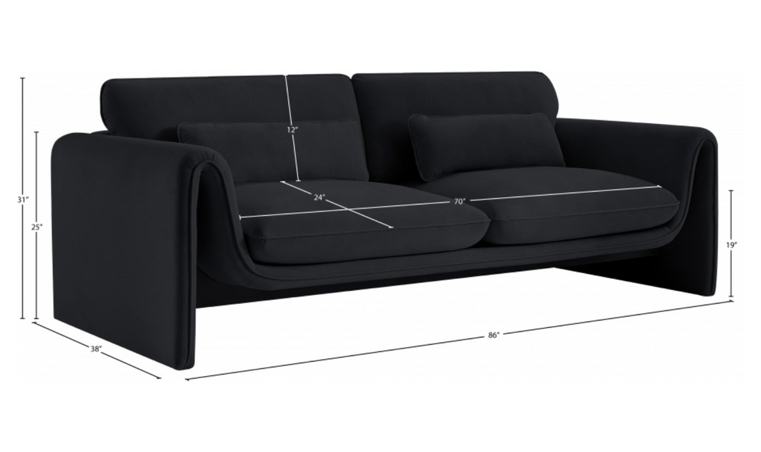 Meridian Furniture Sloan Velvet Fabric Upholstered Sofa-jennifer furniture