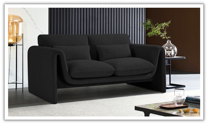 Meridian Furniture Stylus Boucle Fabric Upholstered Loveseat-jennifer furniture