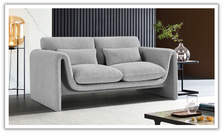 Meridian Furniture Stylus Boucle Fabric Upholstered Loveseat-jennifer furniture