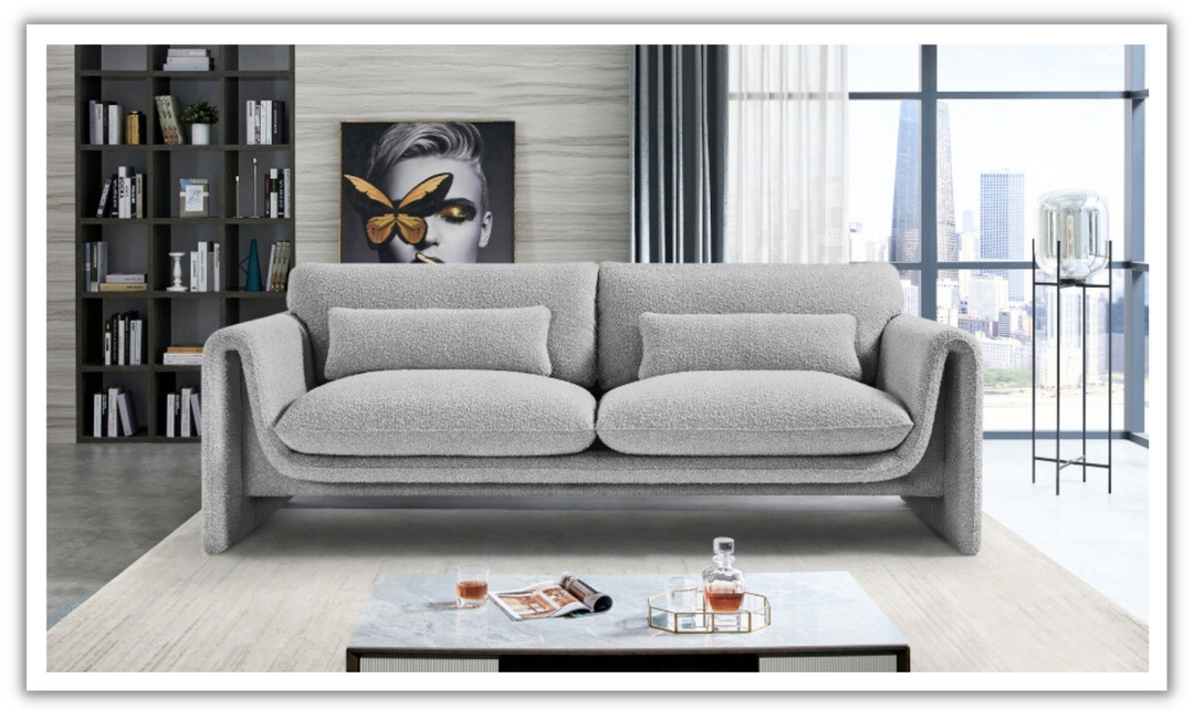Meridian Furniture Stylus Boucle Fabric Upholstered Sofa