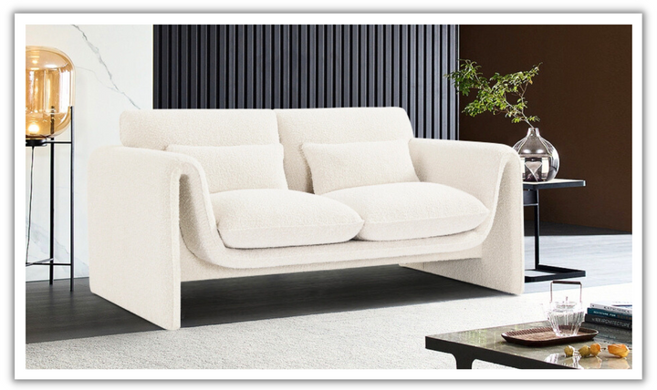 Meridian Furniture Stylus Boucle Fabric Upholstered Loveseat-jennifer furniture