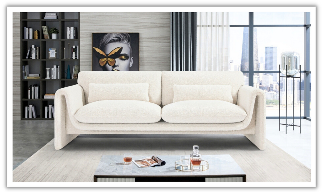 Meridian Furniture Stylus Boucle Fabric Upholstered Sofa