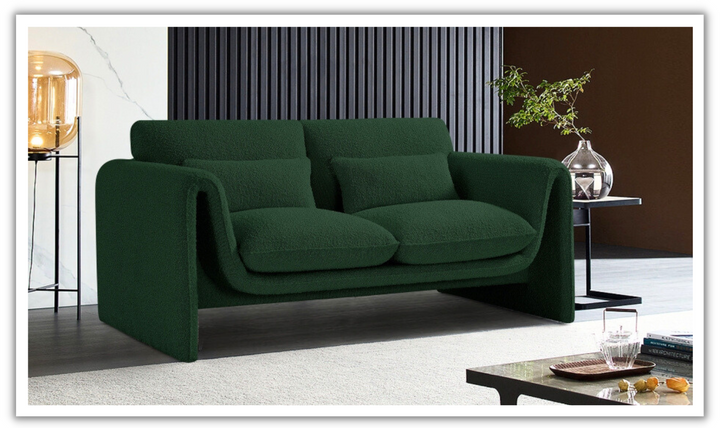 Meridian Furniture Stylus Boucle Fabric Upholstered Loveseat-jennifer furniture