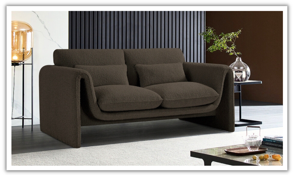 Meridian Furniture Stylus Boucle Fabric Upholstered Loveseat-jennifer furniture