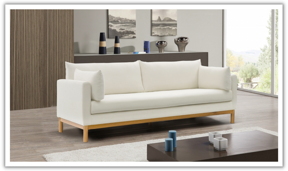 Meridian Langham Linen Textured Fabric Upholstered Sofa-Jennifer Furniture