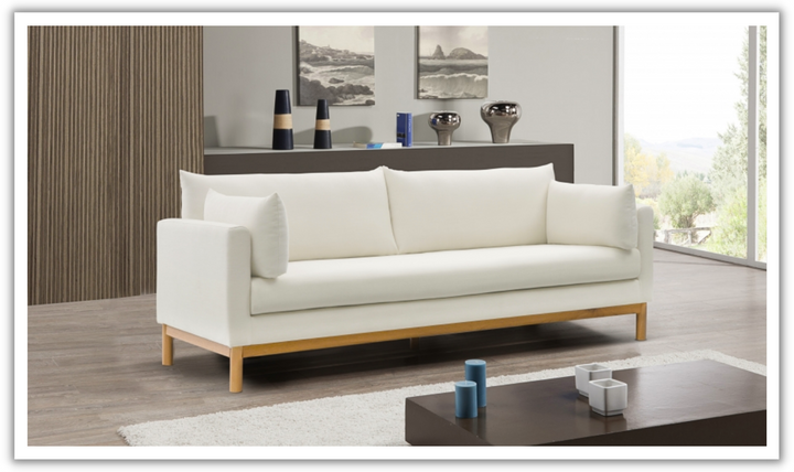 Meridian Langham Linen Textured Fabric Upholstered Sofa-Jennifer Furniture