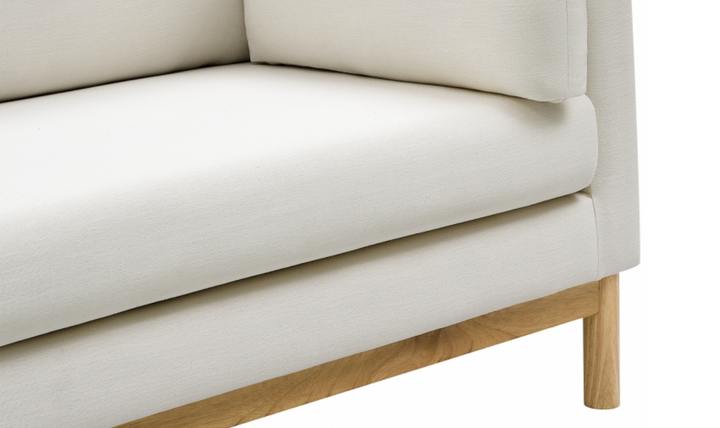 Meridian Langham Linen Textured Fabric Upholstered Sofa