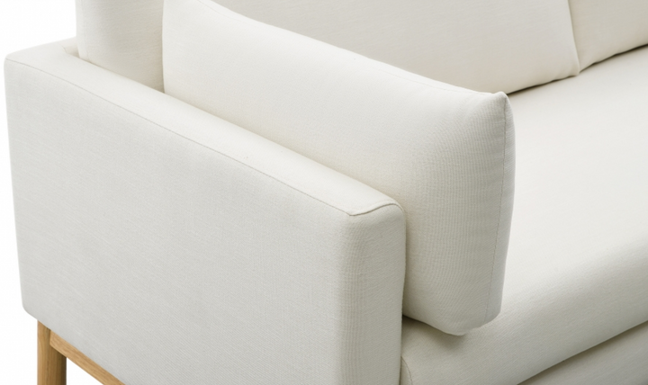 Meridian Langham Linen Textured Fabric Upholstered Sofa