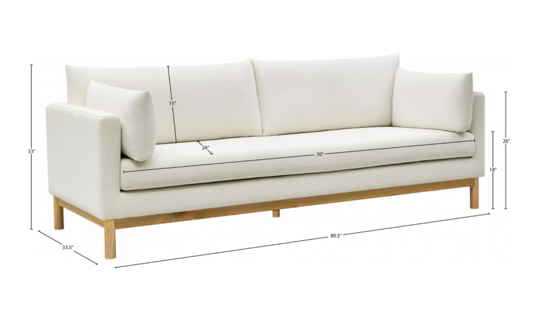 Meridian Langham Linen Textured Fabric Upholstered Sofa-Jennifer Furniture