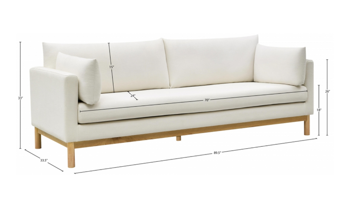 Meridian Langham Linen Textured Fabric Upholstered Sofa-Jennifer Furniture