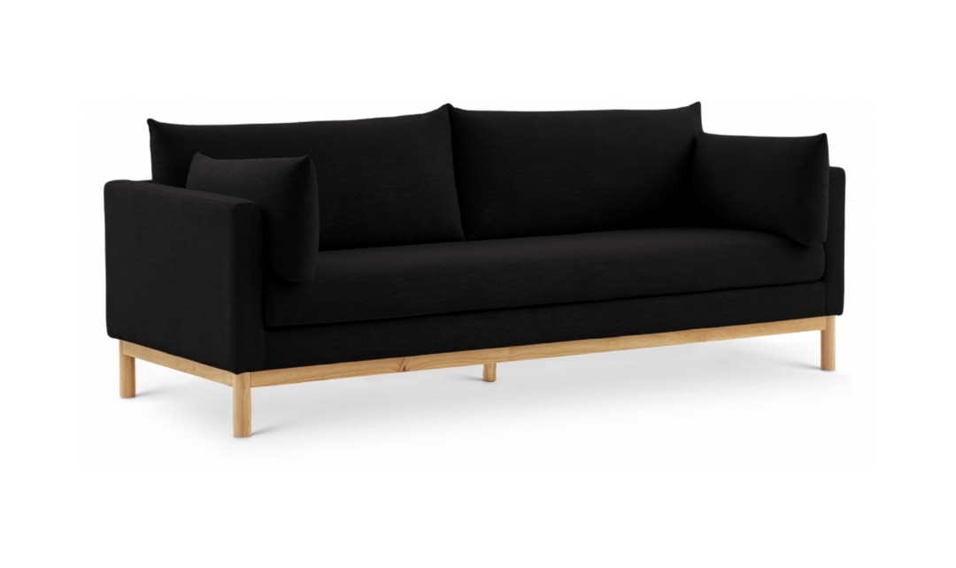 Meridian Langham Linen Textured Fabric Upholstered Sofa-Jennifer Furniture