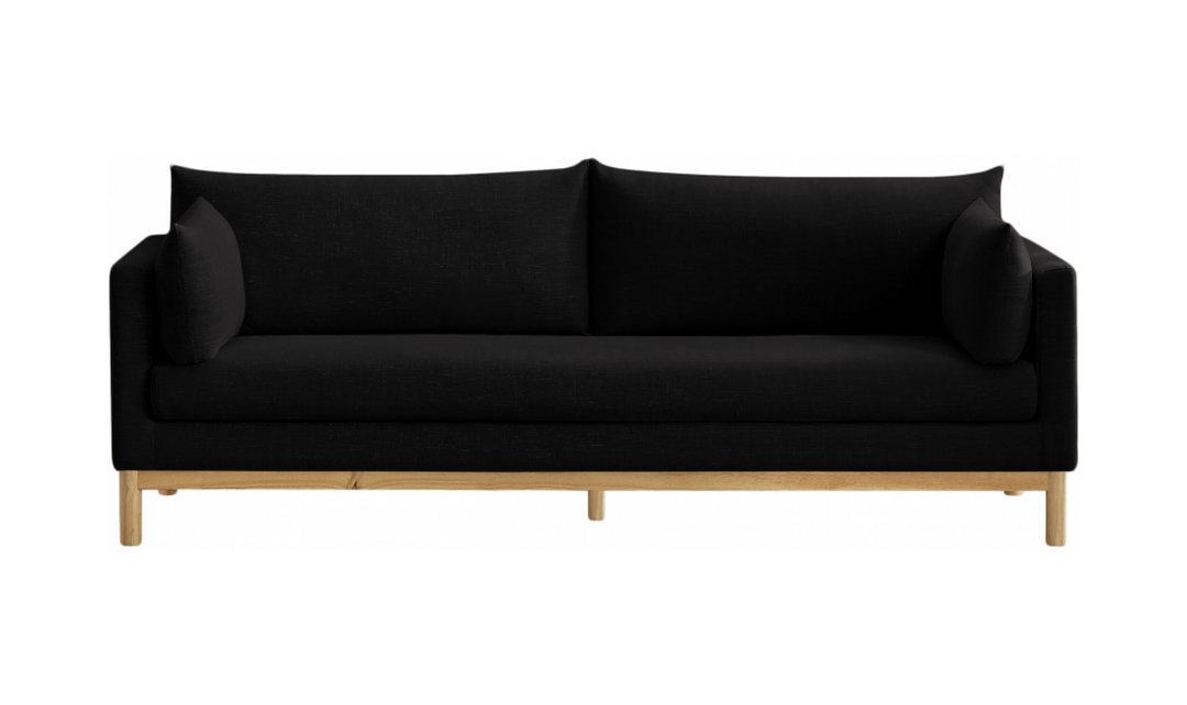 Meridian Langham Linen Textured Fabric Upholstered Sofa-Jennifer Furniture