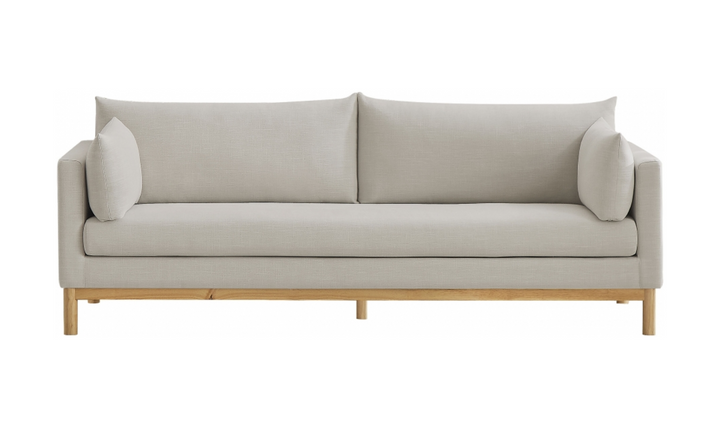 Meridian Langham Linen Textured Fabric Upholstered Sofa