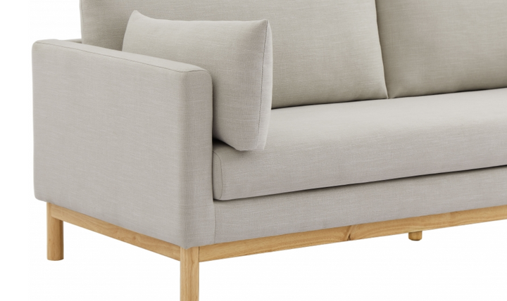 Meridian Langham Linen Textured Fabric Upholstered Sofa