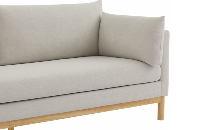 Meridian Langham Linen Textured Fabric Upholstered Sofa