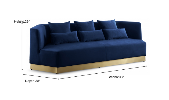 Meridian Furniture Marquis 3-Seater Velvet Upholstered Sofa-Jennifer Furniture