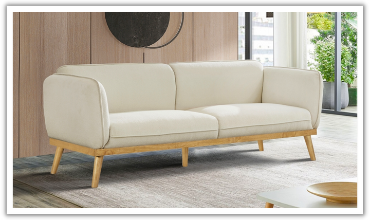 Meridian Nolita  Black Boucle Fabric Upholstered Sofa-Jennifer Furniture