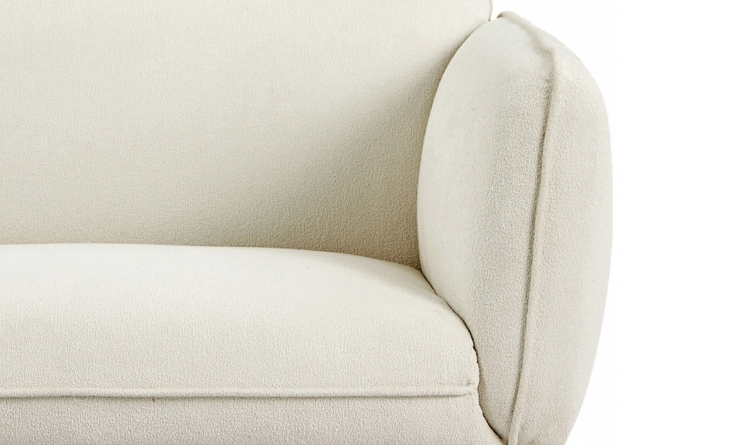Meridian Nolita  Black Boucle Fabric Upholstered Sofa-Jennifer Furniture