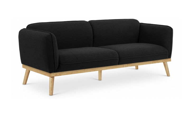 Meridian Nolita  Black Boucle Fabric Upholstered Sofa-Jennifer Furniture