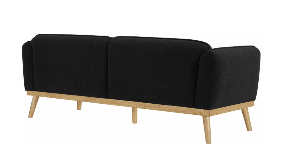 Meridian Nolita  Black Boucle Fabric Upholstered Sofa-Jennifer Furniture