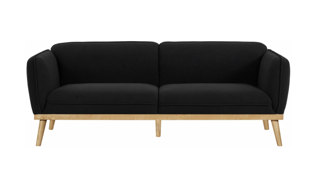 Meridian Nolita  Black Boucle Fabric Upholstered Sofa-Jennifer Furniture