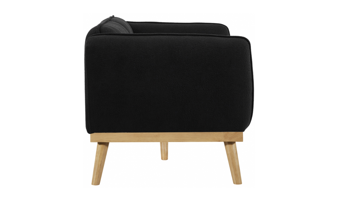 Meridian Nolita  Black Boucle Fabric Upholstered Sofa-Jennifer Furniture