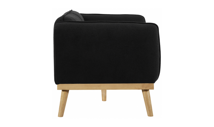 Meridian Nolita  Black Boucle Fabric Upholstered Sofa-Jennifer Furniture