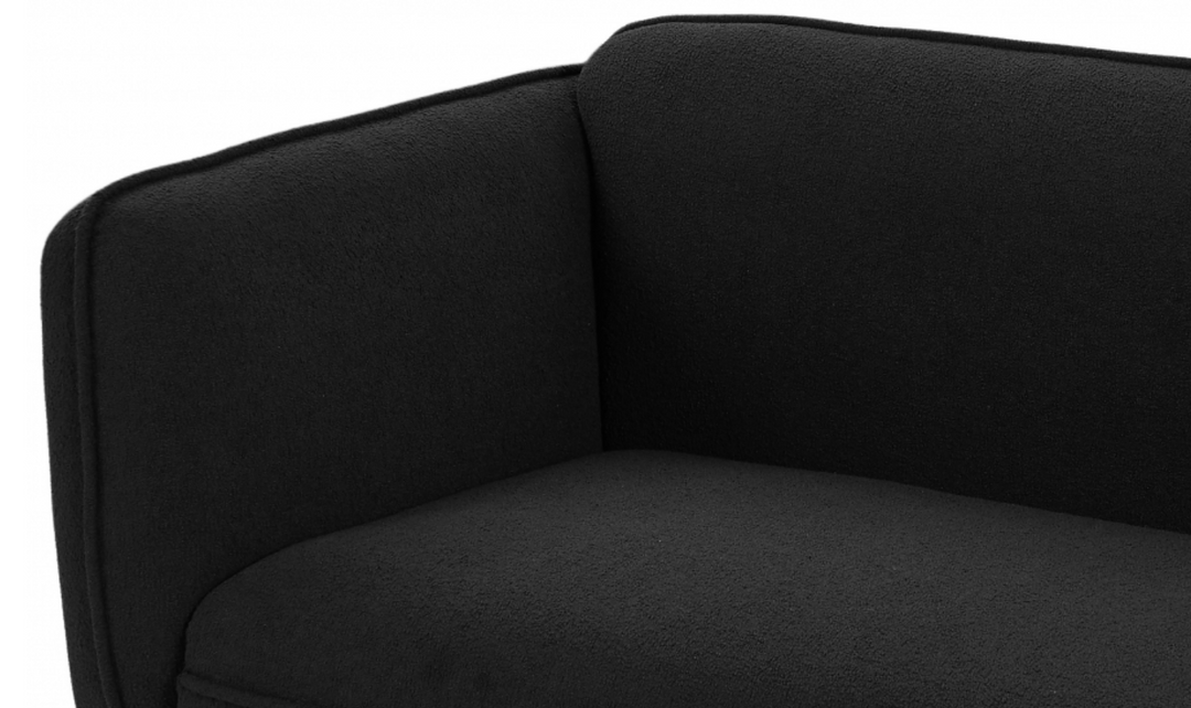 Meridian Nolita  Black Boucle Fabric Upholstered Sofa-Jennifer Furniture