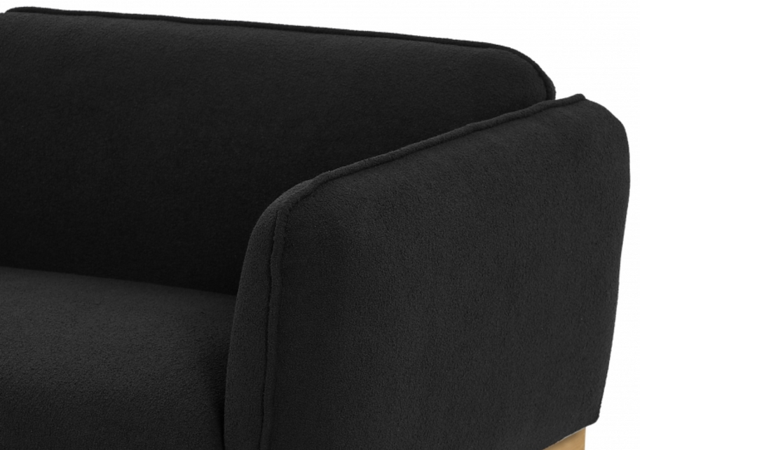 Meridian Nolita  Black Boucle Fabric Upholstered Sofa-Jennifer Furniture