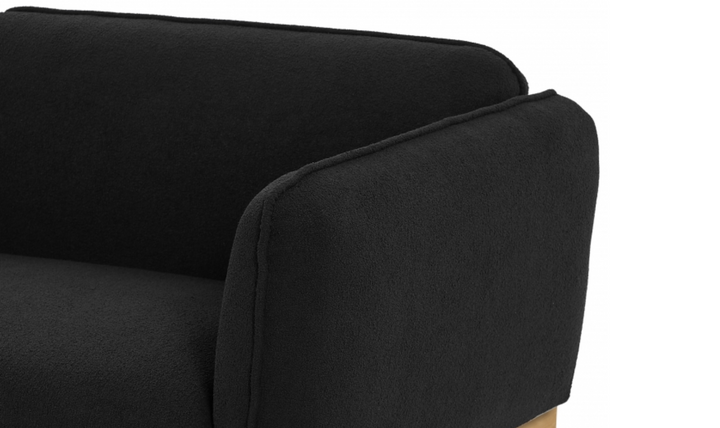 Meridian Nolita  Black Boucle Fabric Upholstered Sofa-Jennifer Furniture