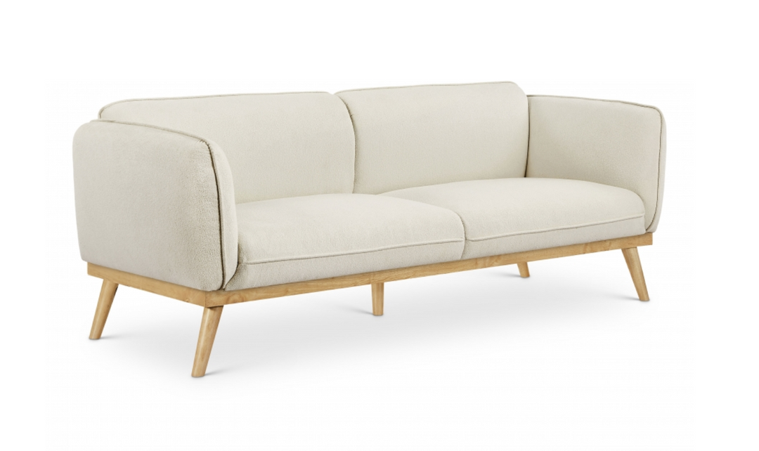 Meridian Nolita  Black Boucle Fabric Upholstered Sofa