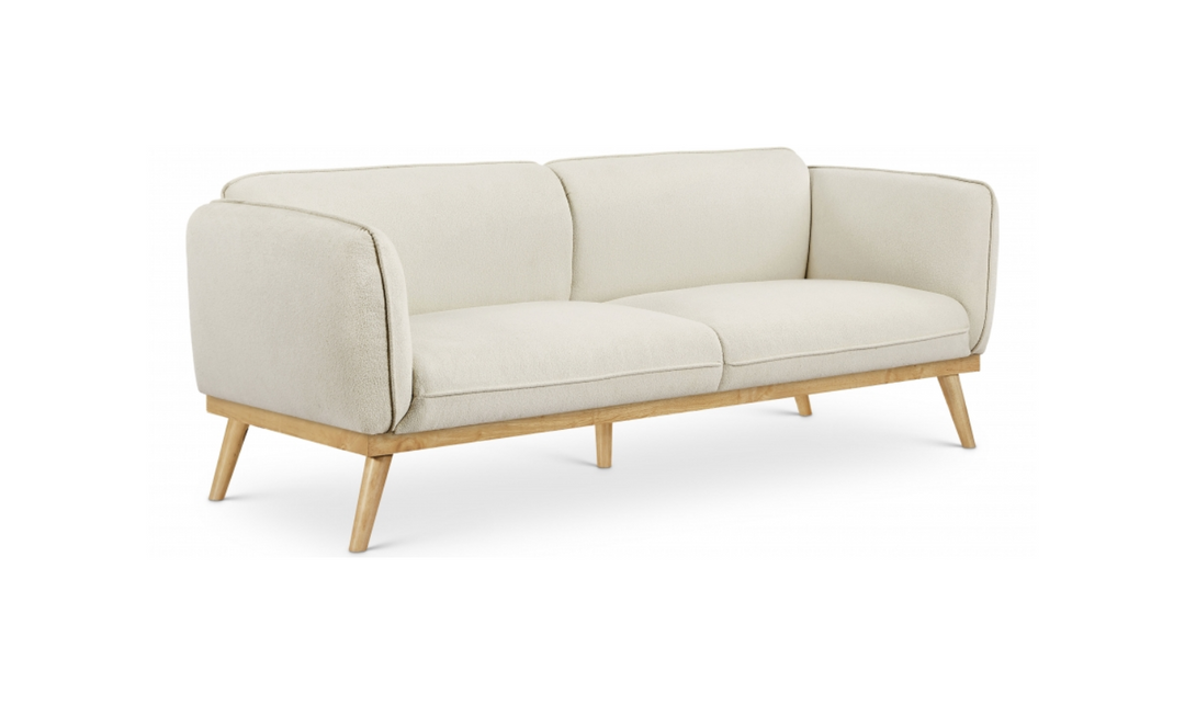 Meridian Nolita  Black Boucle Fabric Upholstered Sofa