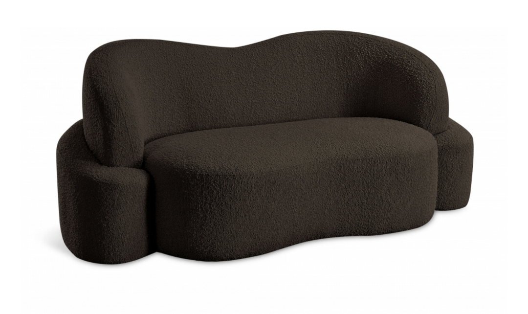Meridian Principessa Boucle Fabric Upholstered Loveseat