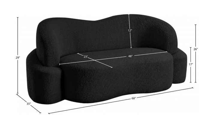 Meridian Principessa Boucle Fabric Upholstered Loveseat