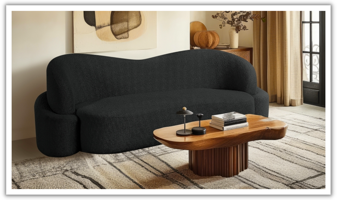 Meridian Principessa Boucle Fabric Upholstered Sofa