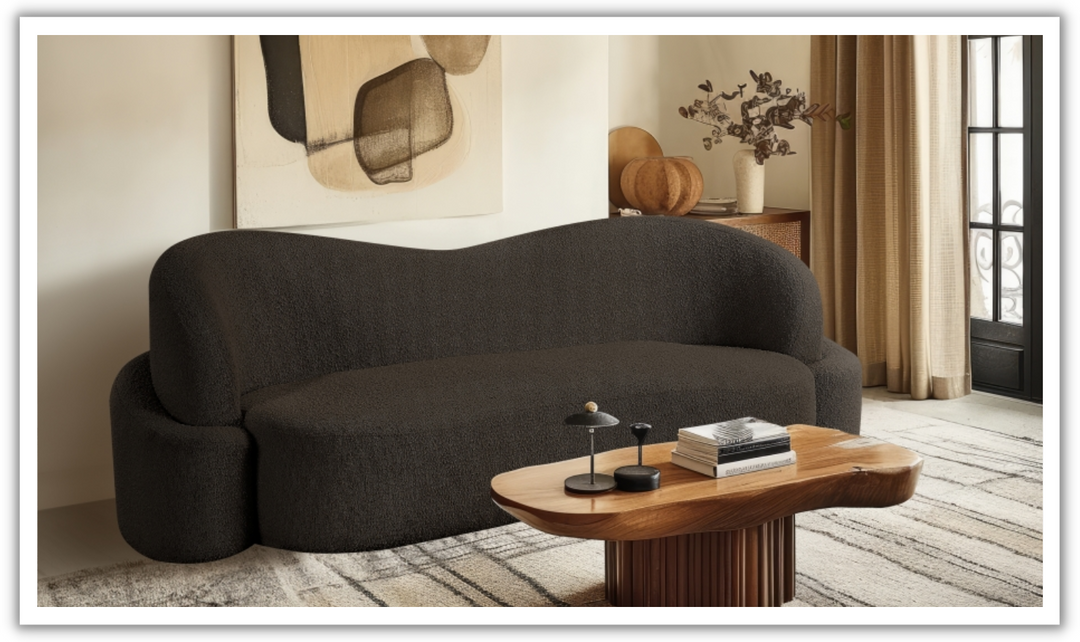 Meridian Principessa Boucle Fabric Upholstered Sofa