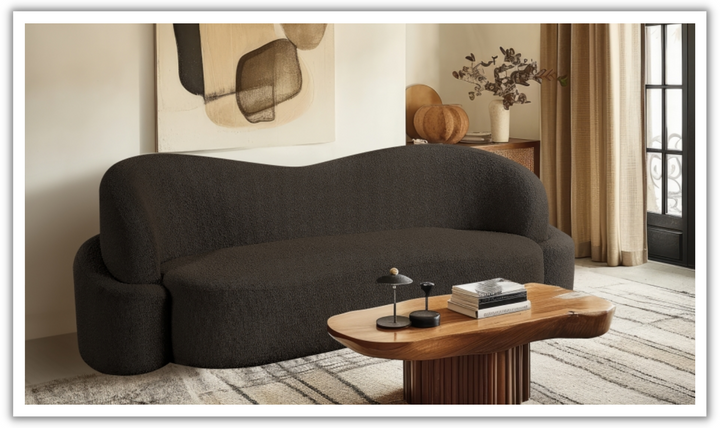 Meridian Principessa Boucle Fabric Upholstered Sofa