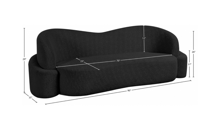 Meridian Principessa Boucle Fabric Upholstered Sofa