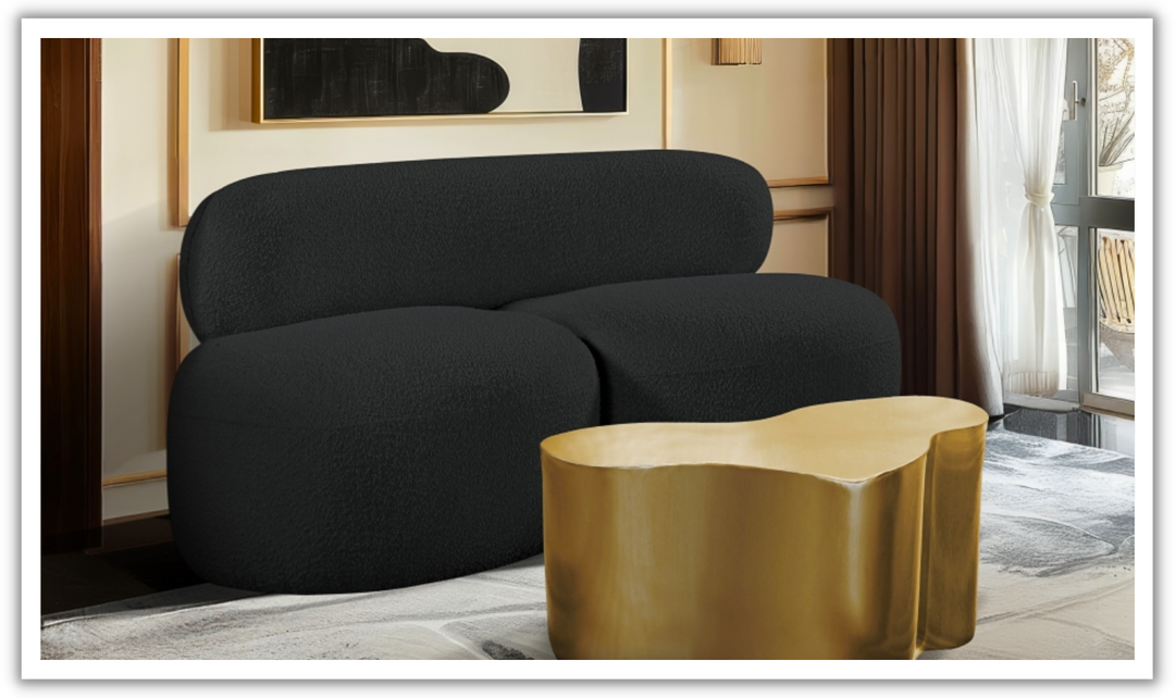 Meridian Venti Boucle Fabric Upholstered Loveseat