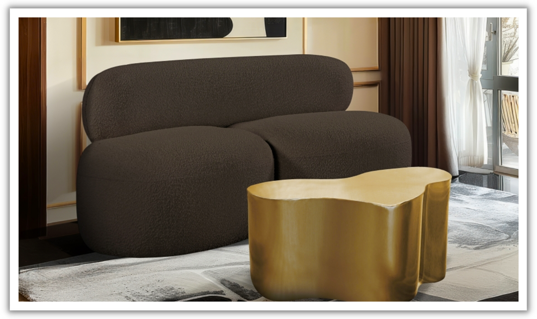 Meridian Venti Boucle Fabric Upholstered Loveseat
