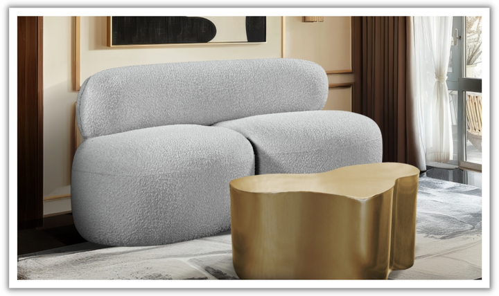 Meridian Venti Boucle Fabric Upholstered Loveseat