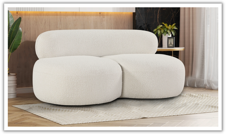 Meridian Venti Boucle Fabric Upholstered Loveseat