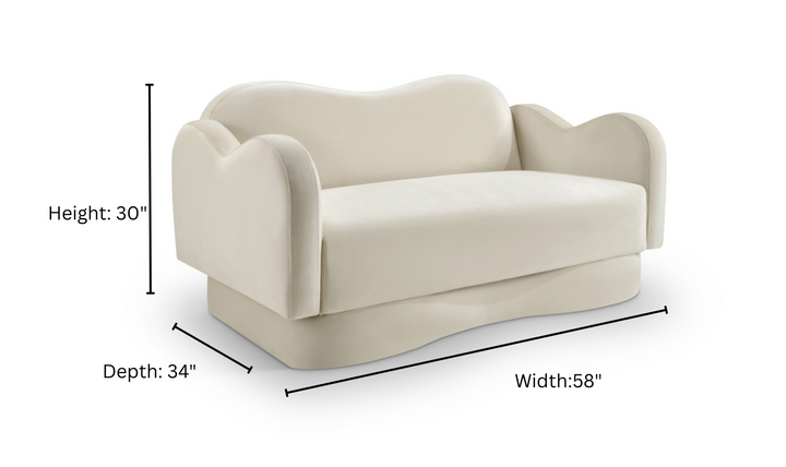 Meridian Furniture Bloom Velvet Upholstered Loveseat Sofa-Jennifer furniture