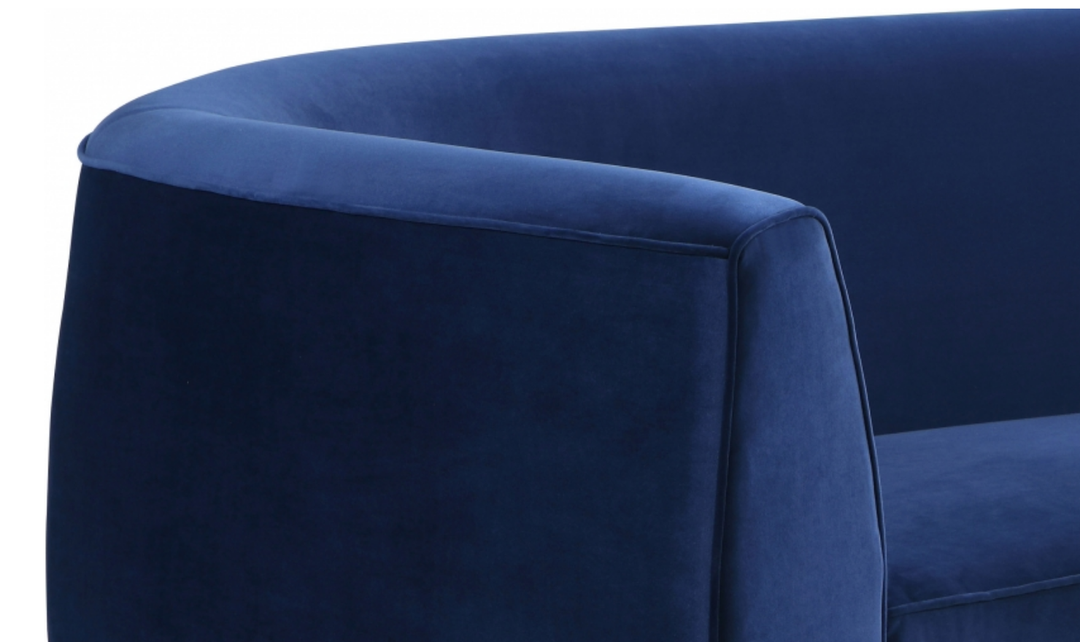 Meridian Furniture Julian Velvet Upholstered Sofa with Two Base Types