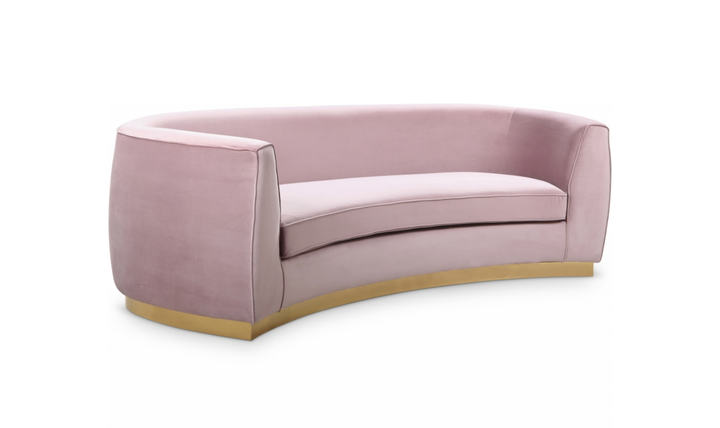 Meridian Furniture Julian Velvet Upholstered Sofa with Two Base Types-Jennifer Furniture
