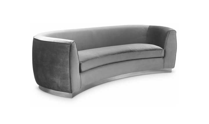 Meridian Furniture Julian Velvet Upholstered Sofa with Two Base Types-Jennifer Furniture