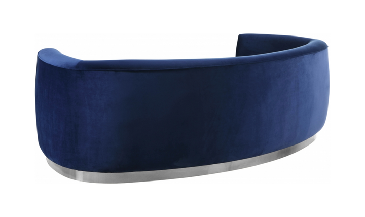 Meridian Furniture Julian Velvet Upholstered Sofa with Two Base Types