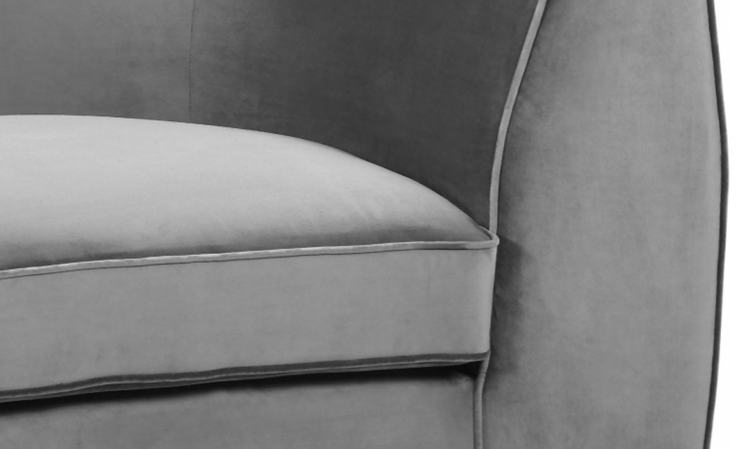 Meridian Furniture Julian Velvet Upholstered Sofa with Two Base Types