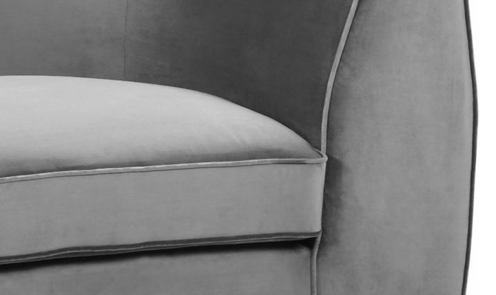 Meridian Furniture Julian Velvet Upholstered Sofa with Two Base Types